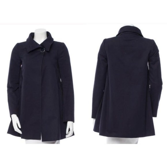 Stella McCartney Jackets & Blazers - Stella McCartney Navy Swing Coat 44/10 High Neck Collar